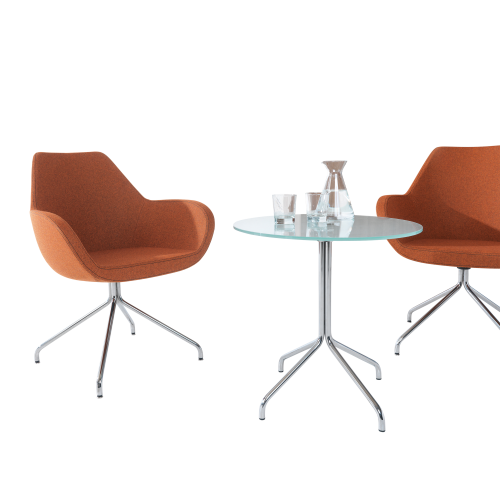 Drehstuhl Nele, mit Gleiter und drehbarem Spinnenfuß B/H/T: 67x86x60 cm, Gestell: schwarz, Bezug wählbar