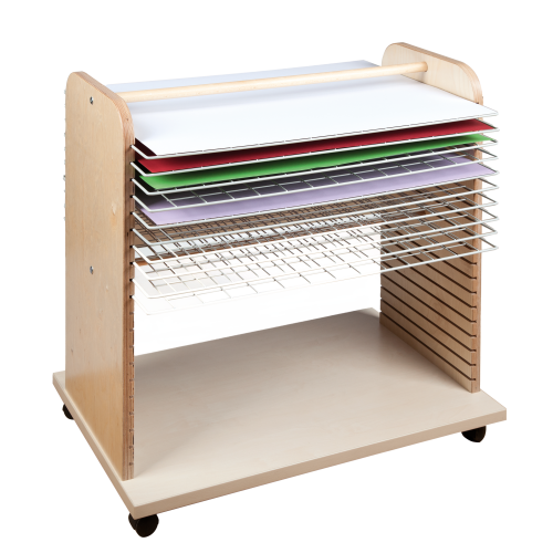 Bildertrockenwagen mit Drahtgitterböden Bildertrockenwagen für bis zu 20 Trocknungsgitter