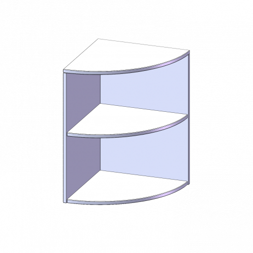 Außenecke Aufsatzregal, 2 Ordnerhöhen - Serie evo180 B/H/T: 40x72x40 cm, Viertelkreis, Erweiterung rechts