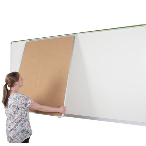Tafel Klett/Korklinol für XXL Mediarail Wandtafel, doppelseitig B/H:100x126 cm