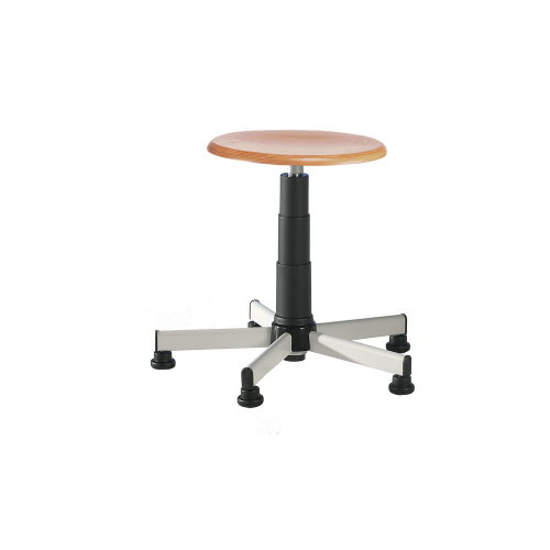 Drehspindelhocker mit Stahlfußkreuz Sitzhöhe: 44-63 cm, mit Gleitern,  die RAL- Farbe für das Fußkreuz ist wählbar