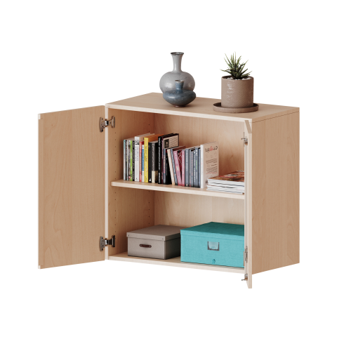 Aufsatzschrank, 2 Ordnerhöhen - Serie evo180 B/H/T: 100x72x40 cm, 2 Türen, abschließbar