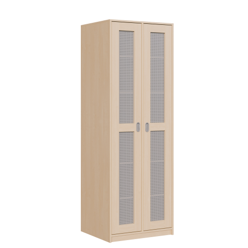 Bettzeugschrank mit 2 Türen und 12 Fächern B/H/T: 78x227x67cm, 2 Türen mit Lüftung