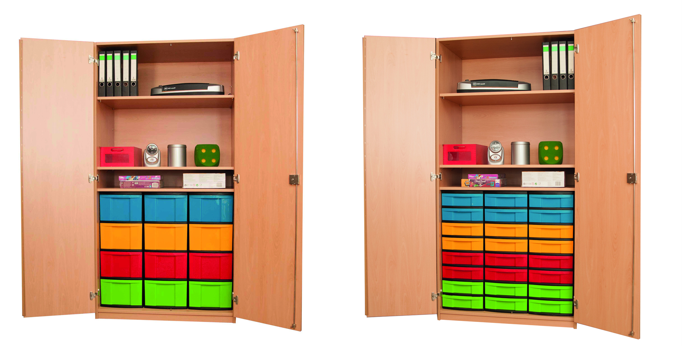 Lehrmittelschrank mit 12 großen Schüben