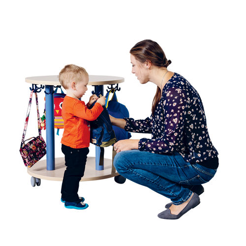 Taschenwagen rund mit 12 Dreifachhaken, Ø 70 cm, H: 75 cm