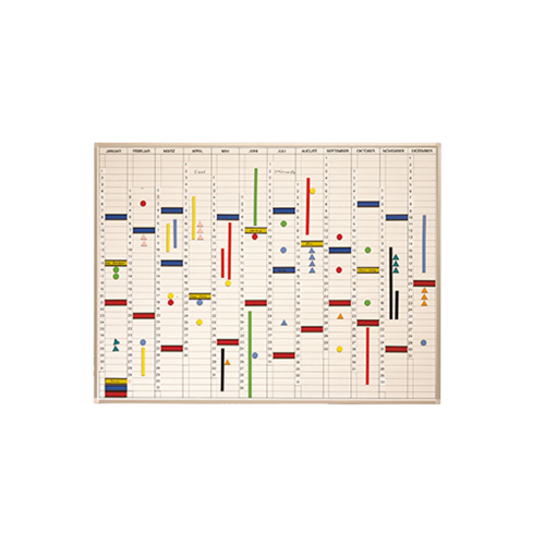 Jahreskalender inklusive Zubehör B/H: 120x90 cm mit neutralen Monatsstreifen