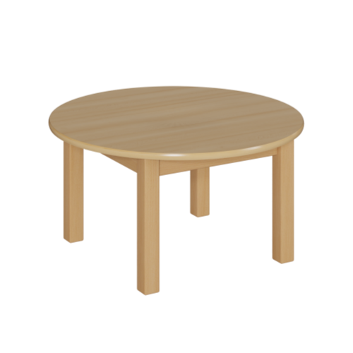 Puppentisch als Couchtisch Dm/H: 60x46 cm, Rundtisch Ø 60 cm mit Schichtstoffplatte, Holzzargengestell mit quadratischen Holz-Tischbeinen