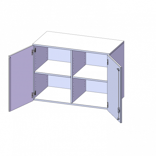 Aufsatzschrank, 2 Ordnerhöhen - Serie evo180 B/H/T: 100x72x50 cm, 2 Türen, abschließbar, mit Mittelwand