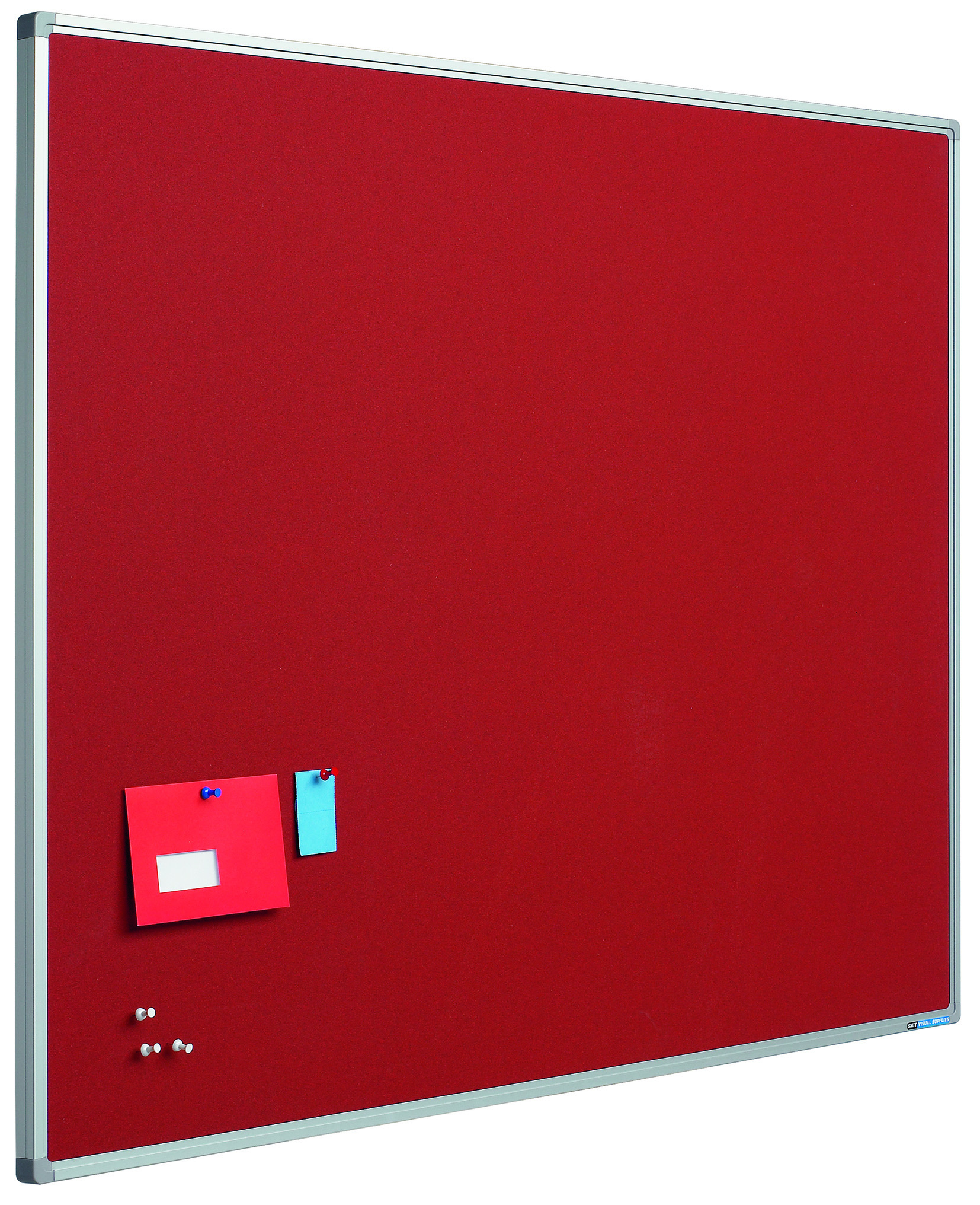 11204_173 Langwandtafel / Pinboard mit Stoffoberfläche rot - diverse Maße