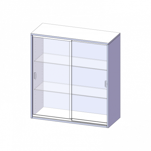 Aufsatz mit Glasschiebetüren, 3 Ordnerhöhen - Serie evo180 B/H/T: 100x108x40 cm, 2 Schiebetüren, abschließbar