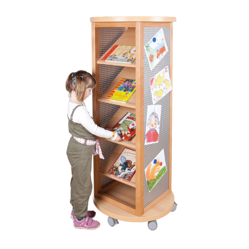 Infosäule mit Lochblech und Schrägablagen B/H/T: 70x160x70 cm