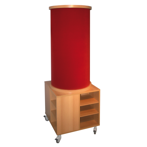 Stoff-Litfasssäule mit Unterschrank B/H/T 70x185x70 cm, fahrbar