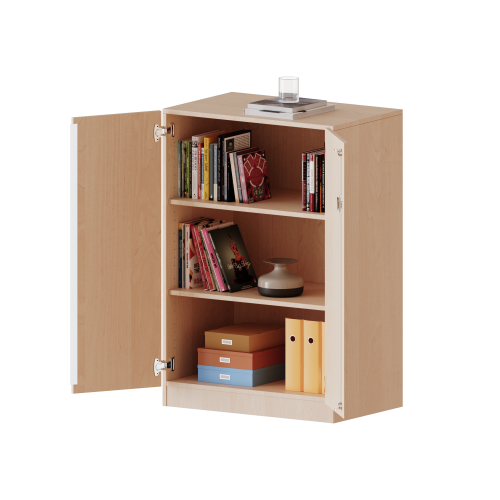 Schrank, 3 Ordnerhöhen - Serie evo180 B/H/T: 100x118x40 cm, 2 Türen, abschließbar, mit Sockel (81 mm)