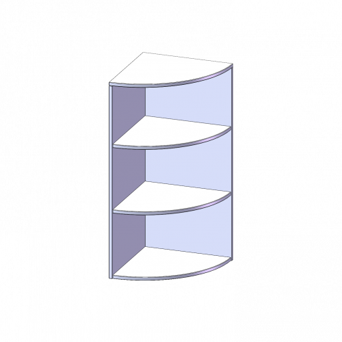 Außenecke Aufsatzregal, 3 Ordnerhöhen - Serie evo180 B/H/T: 40x108x40 cm, Viertelkreis, Erweiterung rechts