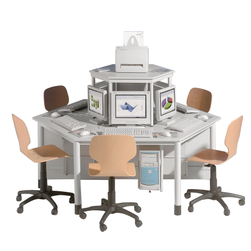 Computerinsel für 6 Arbeitsplätze B/H/T: 240x120x72 cm