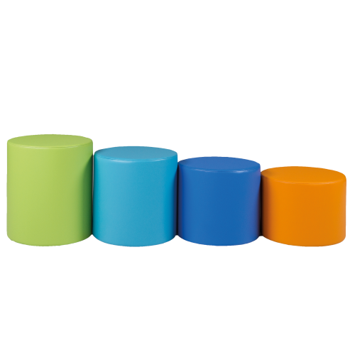 Spot Kinderhocker rund mit Stoff- oder Kunstlederbezug B/H/T: 37x40x37 cm, Kunstlederbezug und Polsterung schwer entflammbar