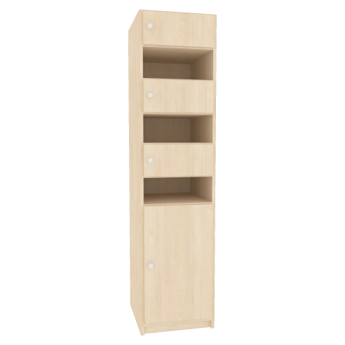 Schließfachschrank, 3 offene & 4 abschließbare Fächer B/H/T: 42x190x52 cm