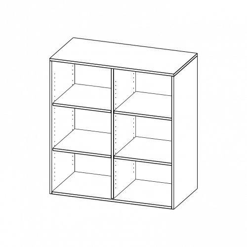 Aufsatzregal, 3 Ordnerhöhen - Serie evo180 B/H/T: 100x108x40 cm, mit Mittelwand