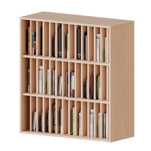 Aufsatzregal für Klassenbücher, 3 Ordnerhöhen - Serie evo180 B/H/T: 100x108x40 cm, 3 Reihen für je 14 Klassenbücher