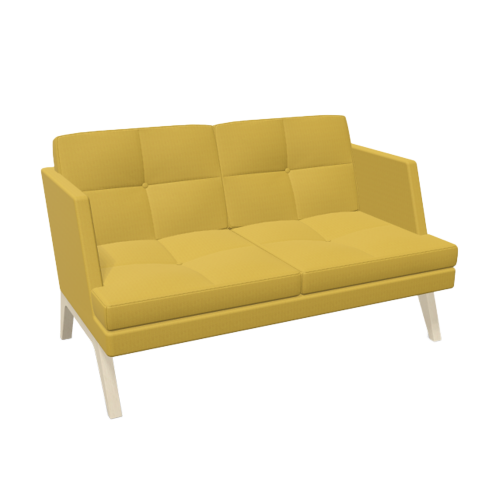 2er Sofa Ona mit Holzgestell & Seitenschale B/H/T: 141x84x85 cm