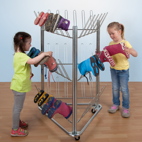 Stiefeltrockenwagen für 27 Paar Stiefel, fahrbar B/H/T: 78x119,2x71,4 cm