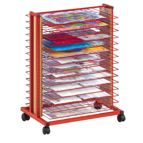 Trockenwagen mit 15 Trockenrosten, fahrbar B/H/T: 61x83x40 cm