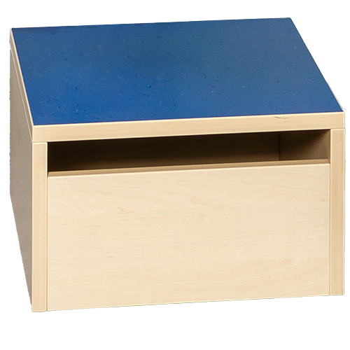 Tritthocker mit Linoleumbelag B/H/T: 40x24x40 cm