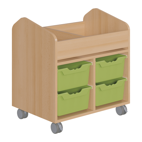 Bastelwagen "Kreativbasti 3", fahrbarer Kreativwagen B/H/T: 70,5x74,3x50 cm, Bastelwagen mit 2 Fächern und 4 Ergo Tray Boxen C2