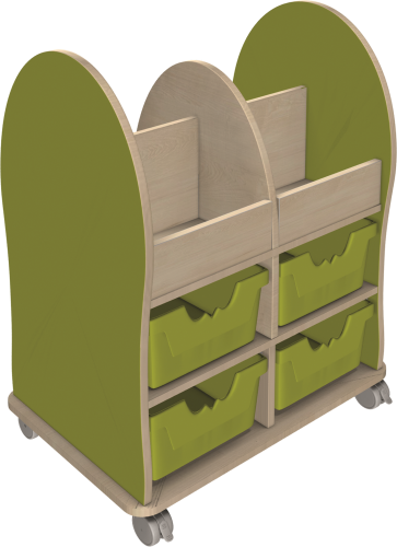 Leseratte Maxi mit 4 Fächern und 4 Schubladen Mit 4 Ergo Tray Boxen C2