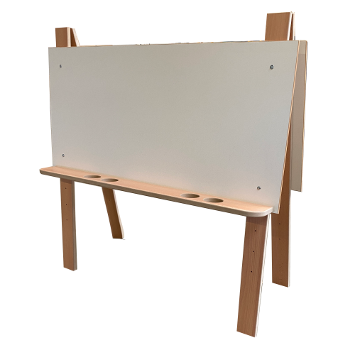 Staffelei, höhenverstellbar B/H: 115 x 56 cm, inkl. 4 Foldback-Klammern, Staffelei für 4 Kinder