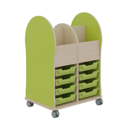 Leseratte Maxi, 4 Fächer und 8 Schübe Mit 8 Ergrotray Boxen C1