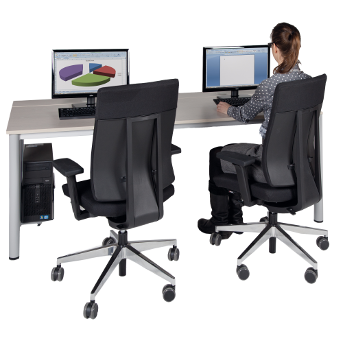 EDV-Computertisch mit Holzkabelkanal T/H: 80/90x72 cm, Breite: wählbar