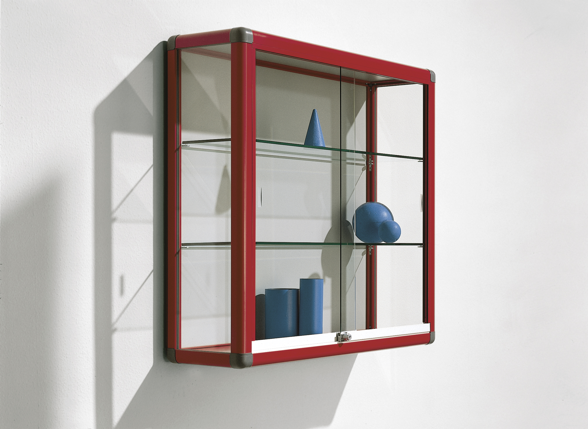 Modell-V16-100 Wandvitrine mit Aluminiumrahmen 100 cm breit