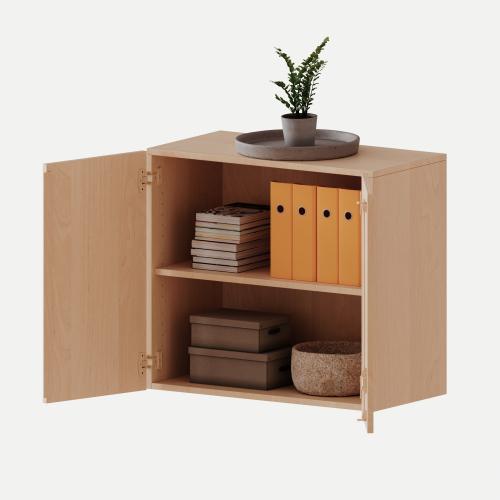 Aufsatzschrank, 2 Ordnerhöhen - Serie evo180 B/H/T: 100x72x40 cm, 2 Türen, abschließbar