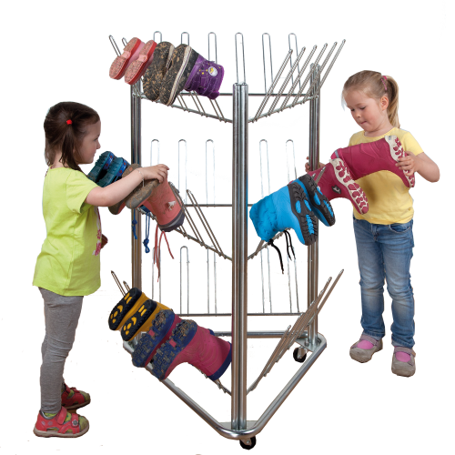 Stiefeltrockenwagen für 27 Paar Stiefel, fahrbar B/H/T: 78x119,2x71,4 cm