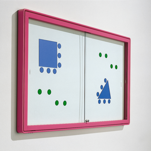 Informationsvitrine W1 mit weißer Whiteboardrückwand B/HT: 107x82x6,5 cm,  Whiteboardrückwand, magnethaftend