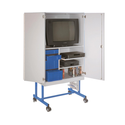 fahrbarer TV-Wagen, mit 1 Boden B/H/T: 96x190x57 cm, mit Steckdosen