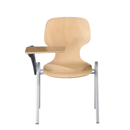 Colleg-Holzstuhl mit abklappbarer Schreibplatte Sitzhöhe: 47 cm, Gesamthöhe: 84 cm, Gestellbreite: 57 cm