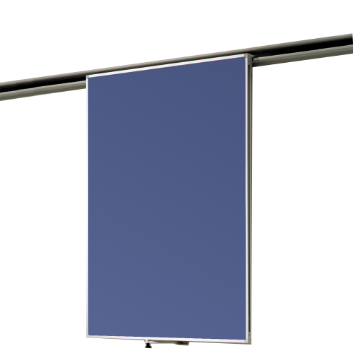 Tafel Stahlemaille blau 2-seitig für Media-Rail 1 Breite und Höhe wählbar