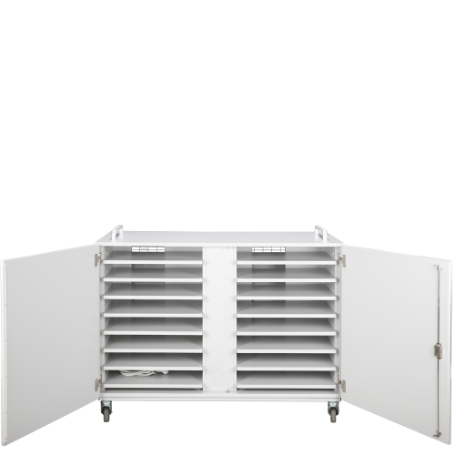 Laptopwagen mit 14 Einlegeböden, fahrbar B/H/T: 135x99x60 cm