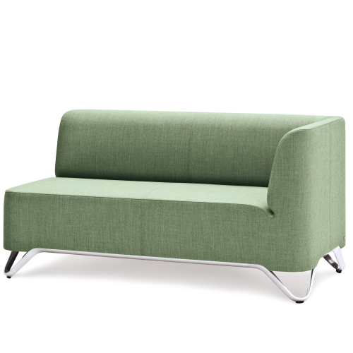 BOXIT 2er Designer Sofa mit Armlehne B/H/T: 131x74x75 cm, Sitzhöhe: 43 cm, Armlehne links, Gestell Holz, Bezug Stoff