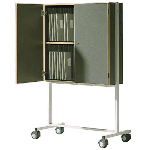 Klassenbuchwagen zur Unterbringung von Klassenbüchern DIN A4, Serie KLW-46, fahrbar B/H/T: 93x149x27 cm