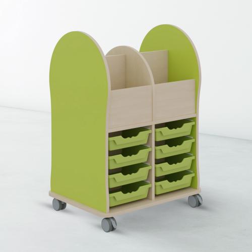 Leseratte Maxi, 4 Fächer und 8 Schübe Mit 8 Ergrotray Boxen C1