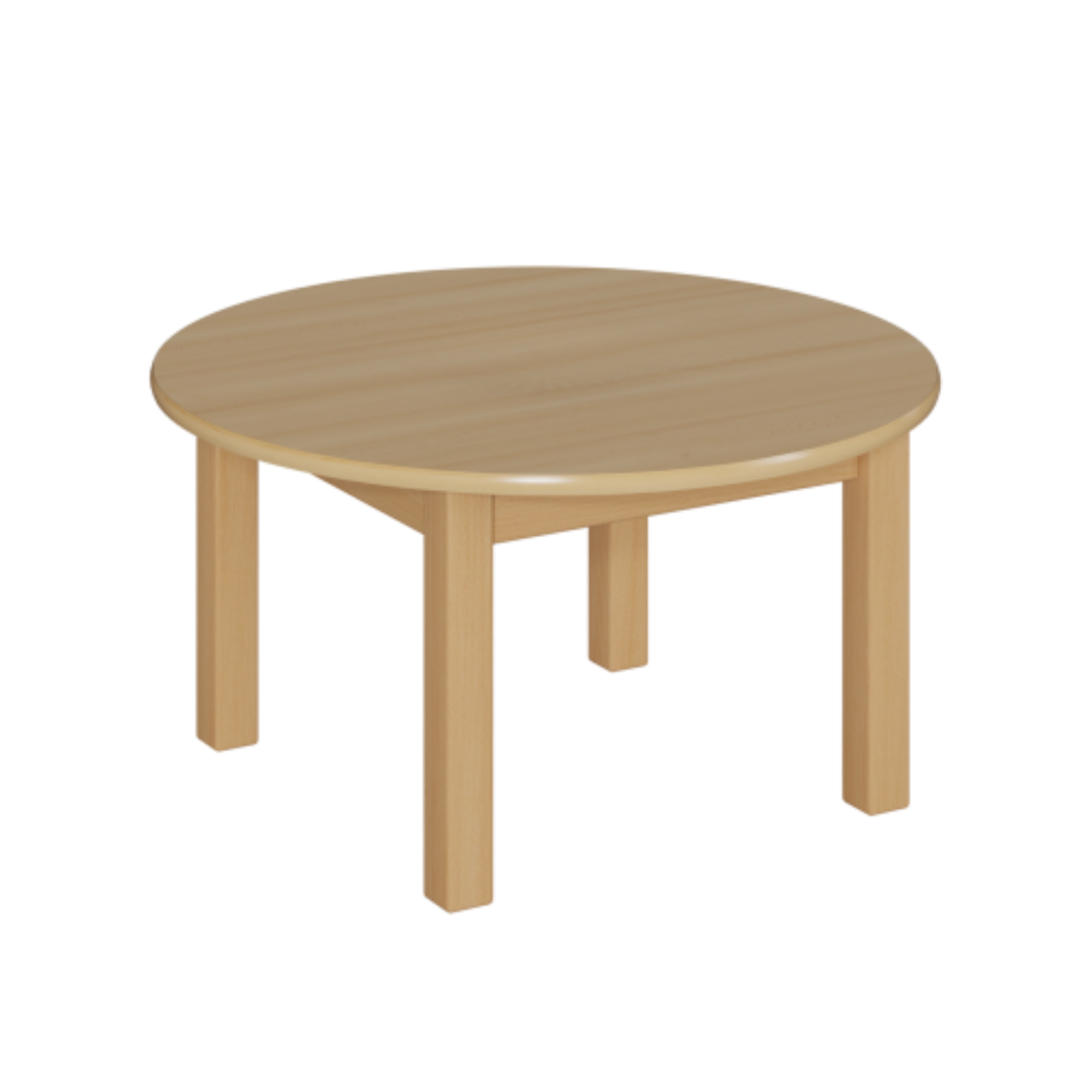 Puppentisch als Couchtisch Rundtisch Ø 60 x 46 cm hoch, mit Schichtstoffplatte, Holzzargengestell mit quadratischen Holz-Tischbeinen