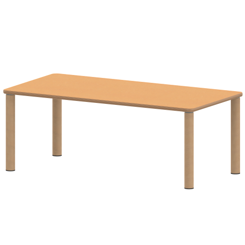 Tisch ZALOTTI mit Linoleum-Belag Rechtecktische, Maße B/T: 120...160x60...80 cm, Höhen 25…76 cm, Massivholzbeine Ø 60 mm, Fußvariante: Stellfuß