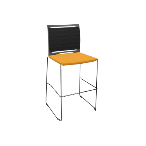 Barhocker Diane mit Sitzpolster und Netzrücken B/H/T: 58x111x54 cm, mit Kufengestell