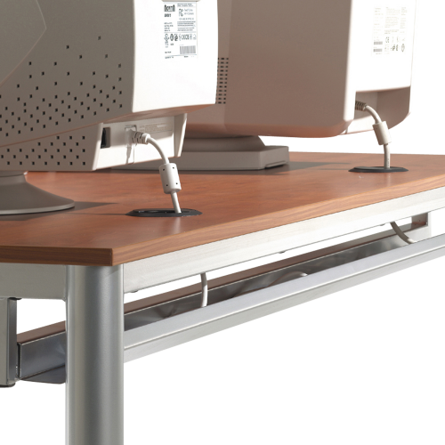 EDV-Tisch Rundrohr mit Stahlblech- Kabelkanal B/H/T: 90x72x90 cm