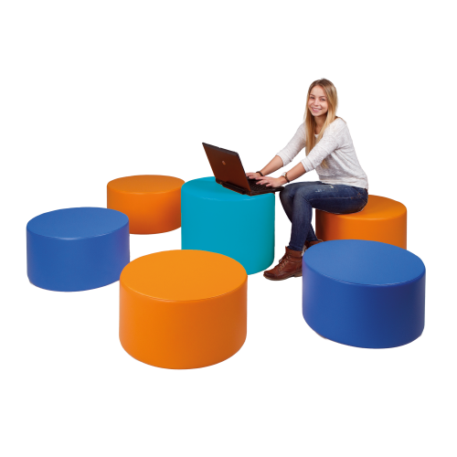 Sitzhocker "Rund" mit Kunstlederbezug Sitzhocker "Rund" Dm. 37 cm, SH: 30 cm
