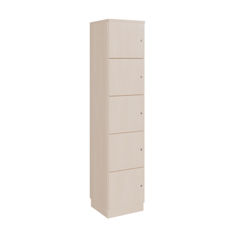 Schließfachschrank mit 5 Fächern B/H/T: 41x190x42 cm, Türen links oder rechts hängend, verschieden schließend