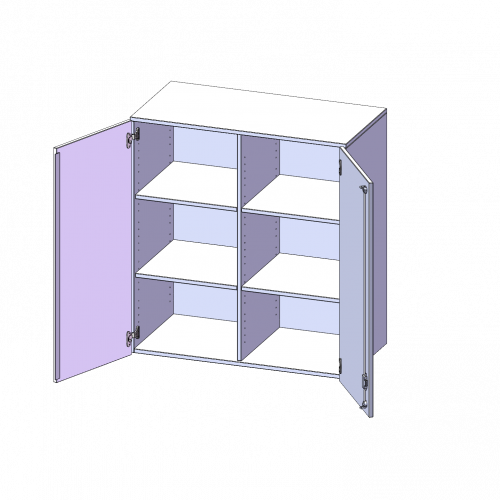 Aufsatzschrank, 3 Ordnerhöhen - Serie evo180 B/H/T: 100x108x50 cm, 2 Türen, abschließbar, mit Mittelwand